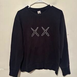 KAWS x Uniqlo x Sesame Street Graphic Print Heads Sweatshirt Men’s Medium Black